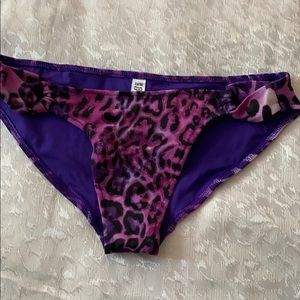 Purple animal print swim bottoms